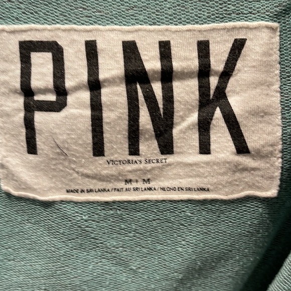 Victoria’s Secret Pink zip up hoodie jacket Medium coat casual retro athletic - Picture 3 of 9